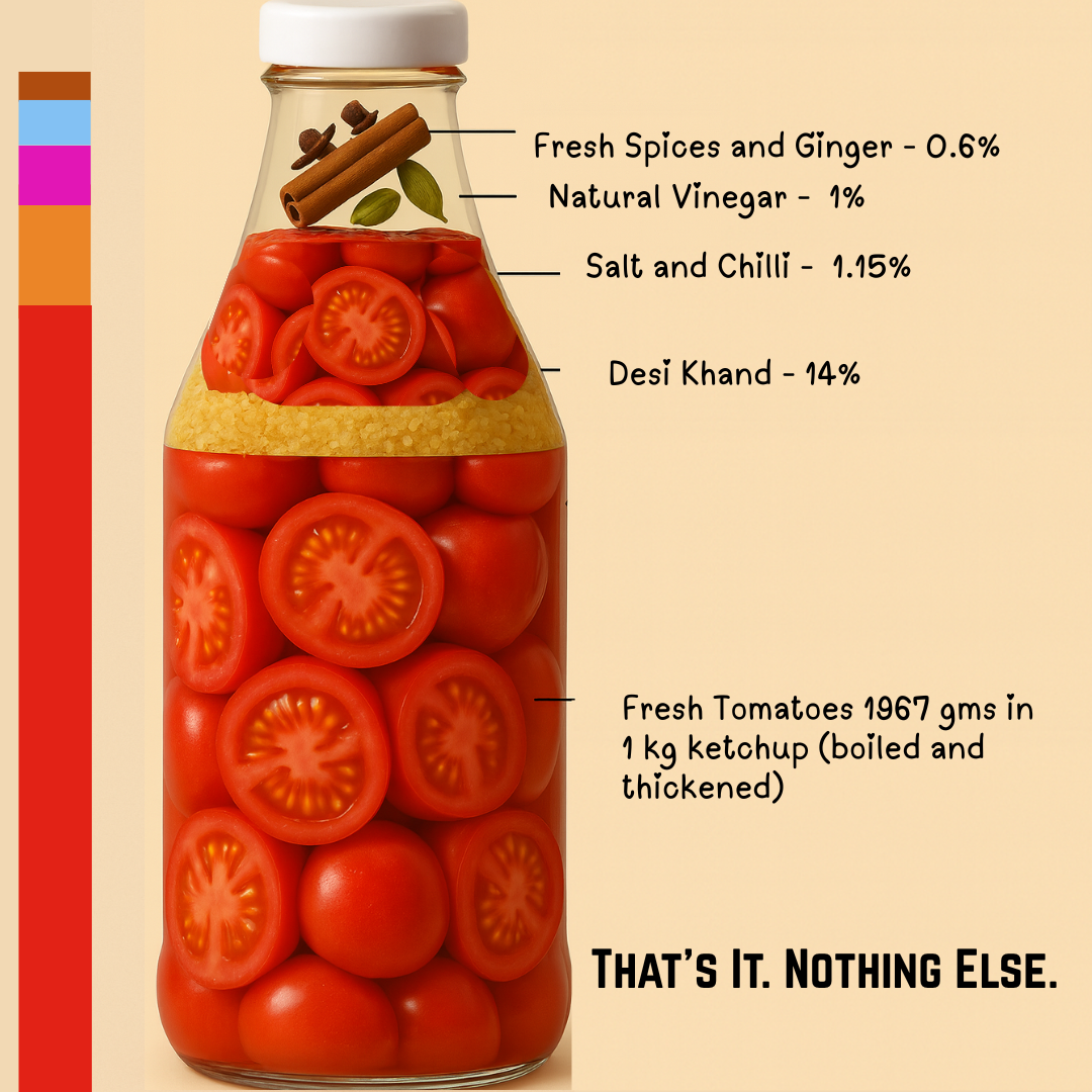 The True Tomato No Onion No Garlic Tomato Ketchup 550 gms