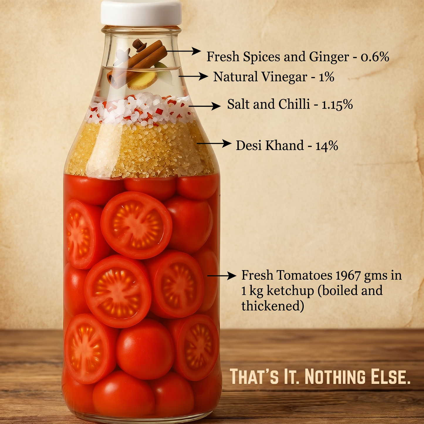 The True Tomato No Onion No Garlic Tomato Ketchup 550 gms