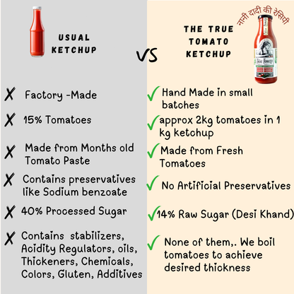 The True Tomato No Onion No Garlic Tomato Ketchup 550 gms