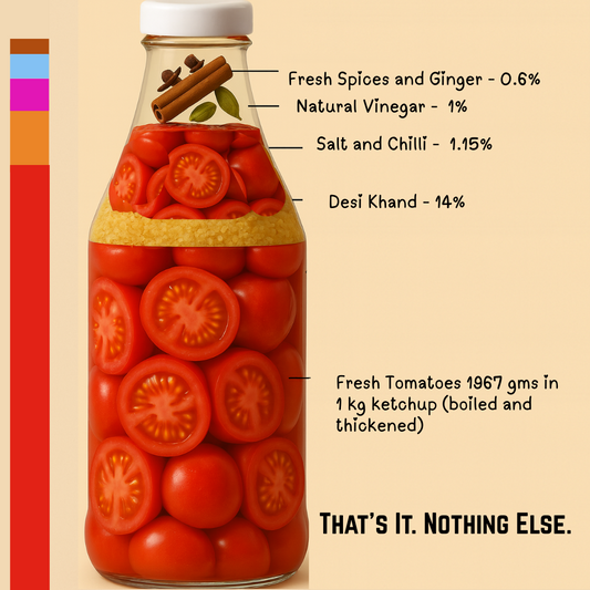The True Tomato No Onion No Garlic Tomato Ketchup 220 gms