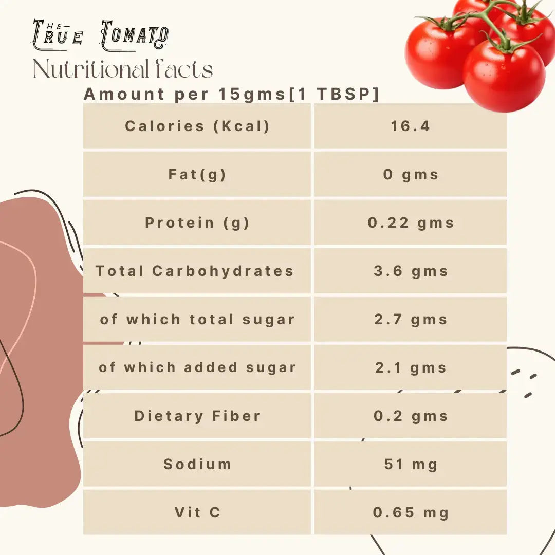 The True Tomato Pure Ketchup :220 gm - The True Tomato