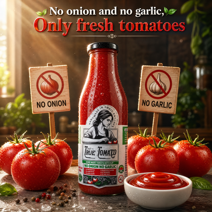 The True Tomato No Onion No Garlic Tomato Ketchup 550 gms